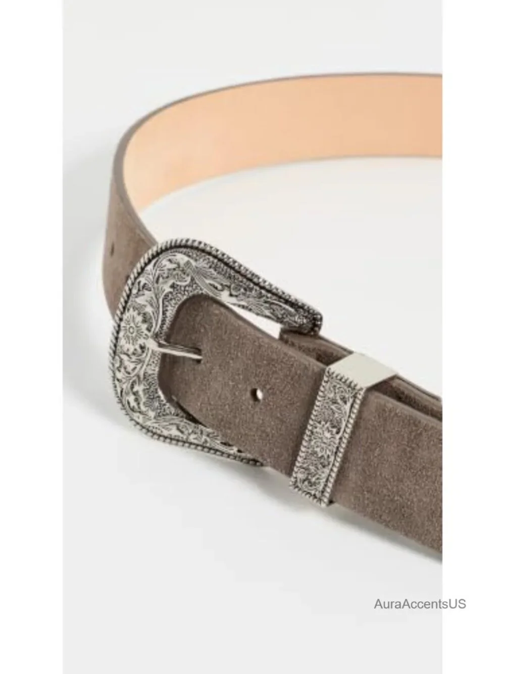 Women's Suede Belt Western Buckle 1.5